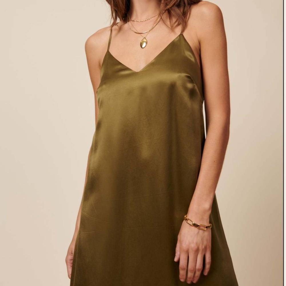 Whimsy and Row Silky Hunter Green Dress XS